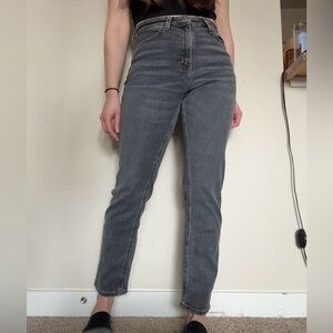 BDG urban outfitters grey high-waisted tapered ankle jeans